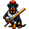 Rottweiler baseball dog