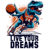 Basketball T-Rex Dinosaur Dreams Gift