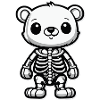 Cute Bear Skeleton Illustration