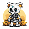 Cute Bear Skeleton Illustration