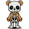 Cute Bear Skeleton Illustration
