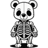Cute Bear Skeleton Illustration