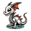 Cute Dragon Skeleton Illustration