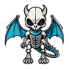 Cute Dragon Skeleton Illustration
