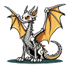 Cute Dragon Skeleton Illustration
