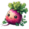 Radishes happy comic style