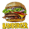 Hamburger Retro Cartoon Design