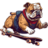 Cool Bulldog Skateboarder in Action