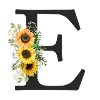 E Monogramm Sonnenblumen