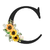 C Monogram Sunflowers