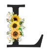 L Monogram Sunflowers