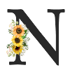 N Monogramm Sonnenblumen
