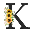 K Monogramm Sonnenblumen