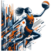 Kvinde Basketball Dunking Design