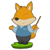 Fox Teacher Pointing Stick School