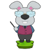 Bunny Teacher Pointing Stick School