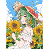 Anime, Girl, Sunflowers, Otaku