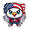 Aigle adolescent drapeau américain