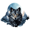 Wolf's design in polygon style