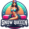 Snow Queen Snowboarding Illustration