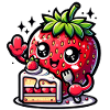 Sweet Strawberry Eating Cake