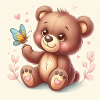Ourson mignon avec papillon