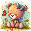 Bear with butterfly