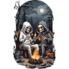 Halloween Camping Skeleton Campfire Design
