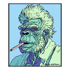 Smoking Grandpa Monkey