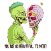 Zombie Holding Skull Brain