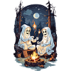Funny Halloween Ghosts Grilling Campfire