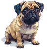 Cute little pug
