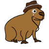 Capybara avec Cap Capybaras