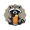 Cocktail sipping raccoon