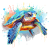 Schildkröte, Aquarellschildkröte, Spritzer