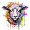 Mouton aquarelle avec splash