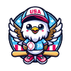 Patriotic Eagle - Baseball USA