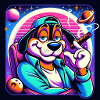 90s style smoking dog