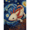 axolotl, van gogh, sternennacht