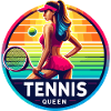 Tennis Queen Retro Badge