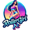 Vibrant Retro Roller Girl Illustration