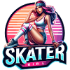 Retro Skate Girl Illustration