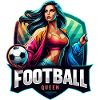 Female Football Queen Emblem