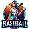Baseball Queen Retro Illustration