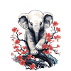 Éléphant floral