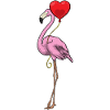 Ballon coeur flamant rose