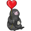 Ballon coeur taupe