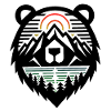 Bear Silhouette & Mountains