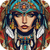 Mystic shaman with feathers