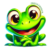 Frech Frosch mit Schrift